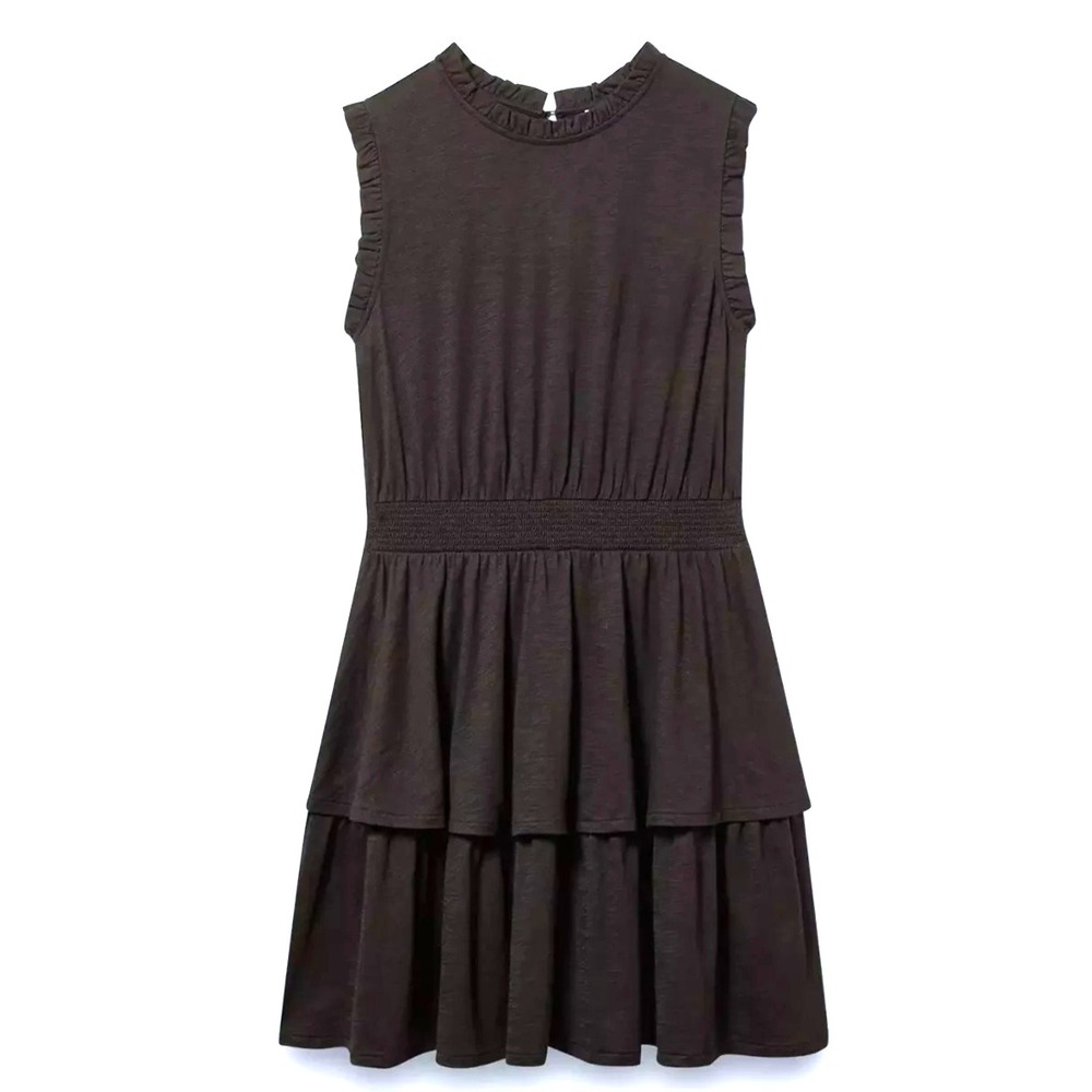 Torrid BELLE ISLE Mini Hi Neck Tiered Dress Black Size 1 Sleeveless Cotton Modal